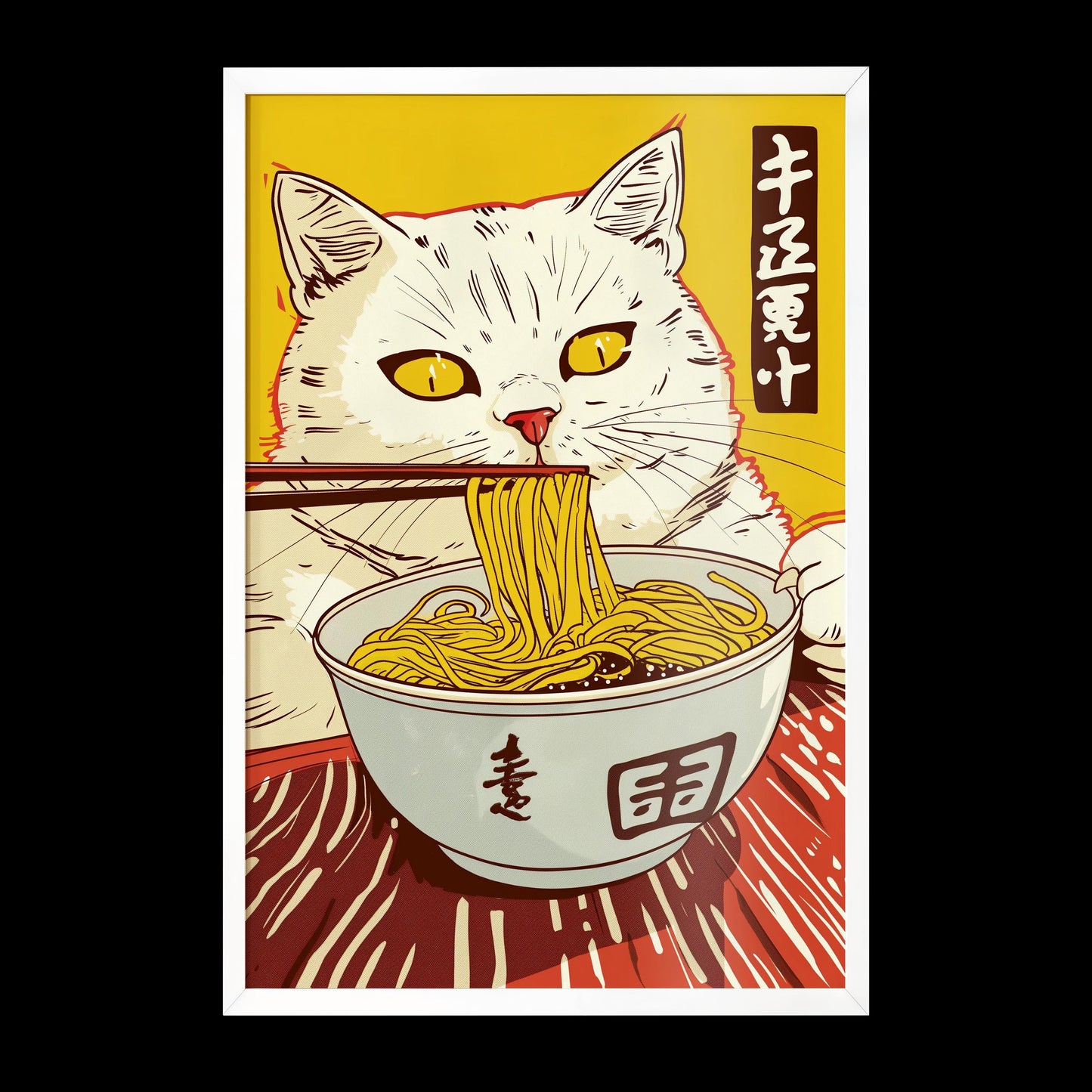 Cat Eating Ramen