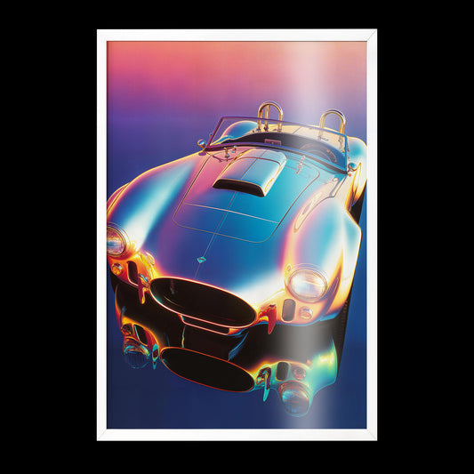 1966 Shelby 427 Cobra Poster - Ethereal Hiroshi Nagai Inspired Void Art - Retro Classic Car Wall Print for Auto Enthusiasts