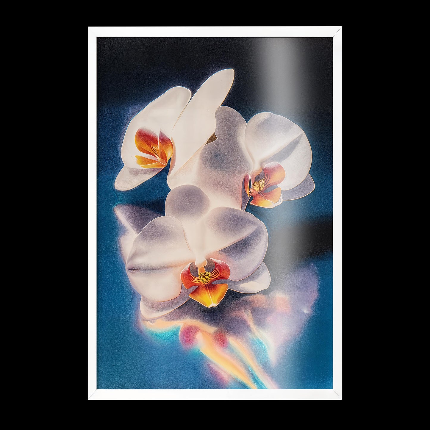 Ethereal Orchid Flower Art - Dreamy Reflections Wall Print - Serene Floral Decor for Nature and Minimalist Lovers