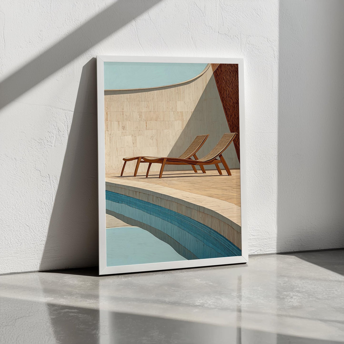 Balinese Architecture Art Print Style 3 | Hiroshi Nagai Inspired | Beige and Brown | Boho Bali Style | Tropical Minimalism