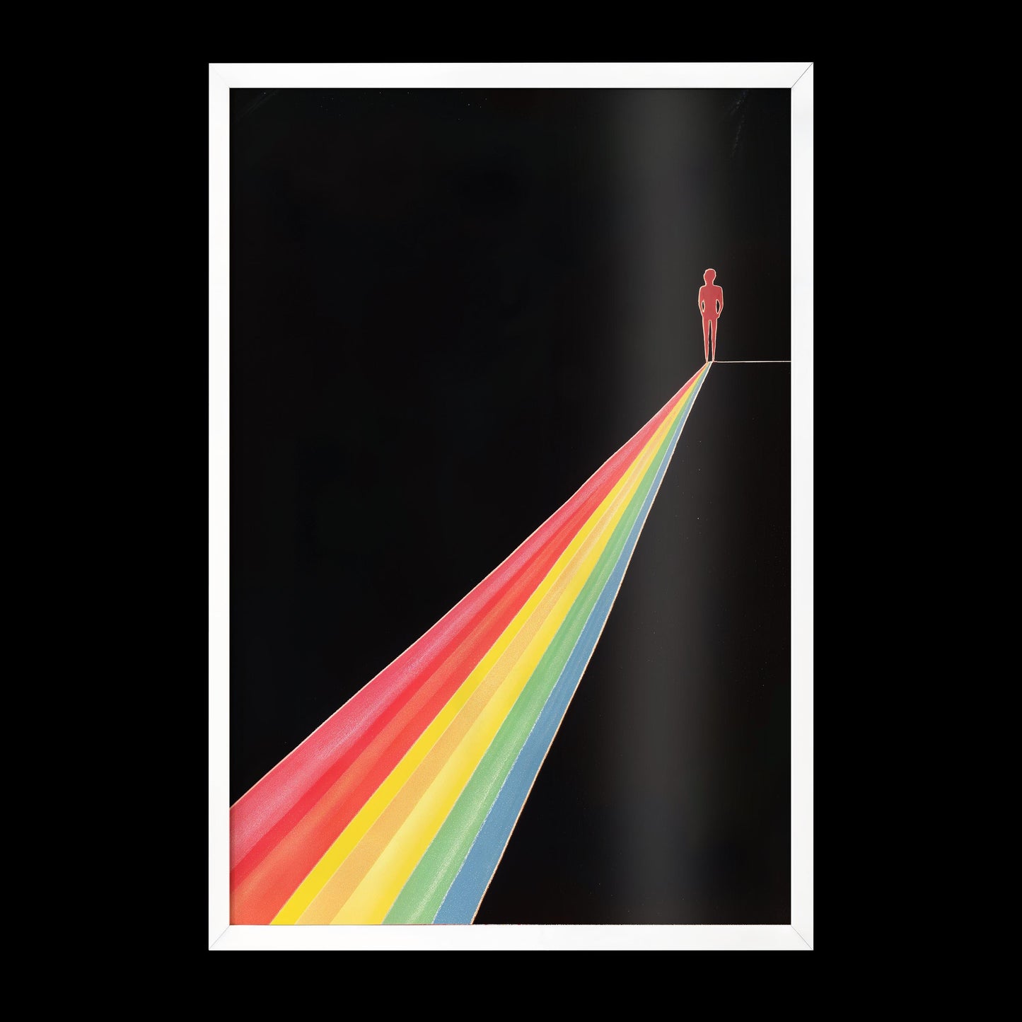 Abstract Rainbow Path Art - Futuristic Minimalist Poster - Semi-Gloss Wall Print with Ethereal Modern Aesthetic